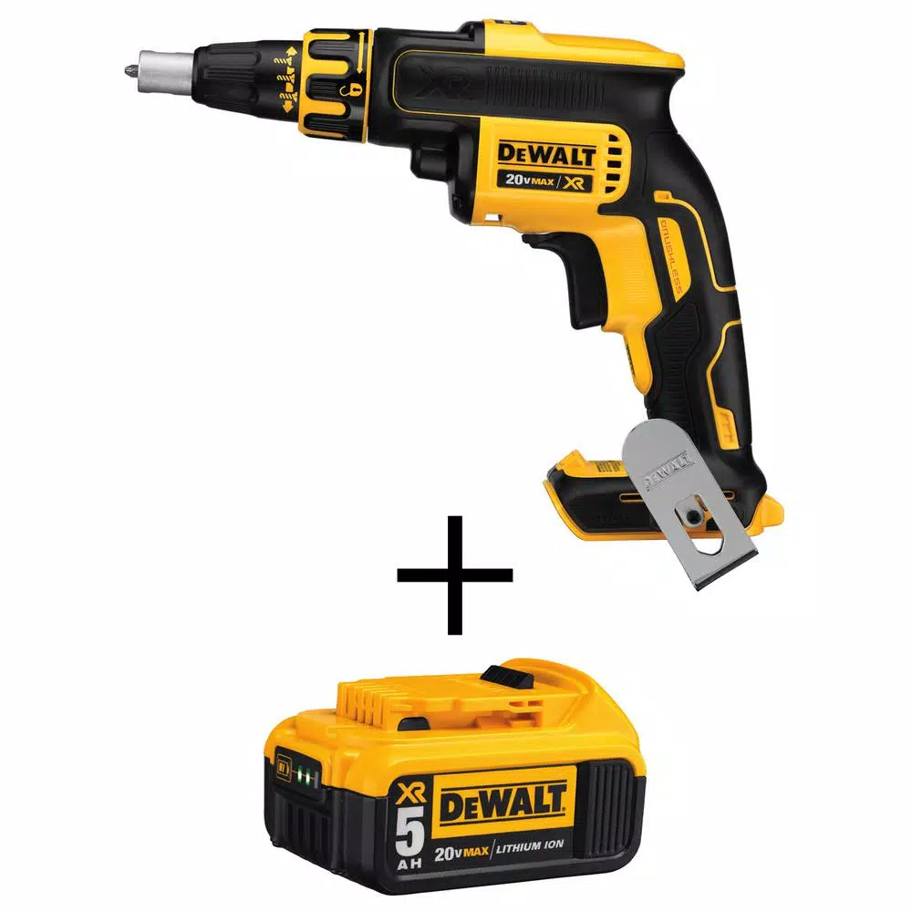 DEWALT 20V MAX XR Brushless Cordless Drywall Screw Gun Kit with (1) 5.0Ah Battery & Charger