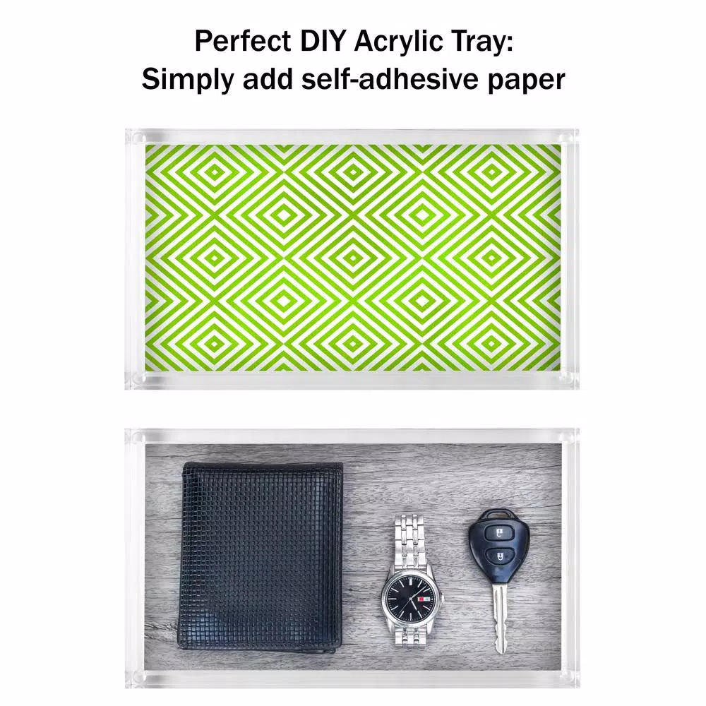 Lavish Home Minimalist Clear Acrylic Catch-All Decorative Tray, Rectangular Valet Tray