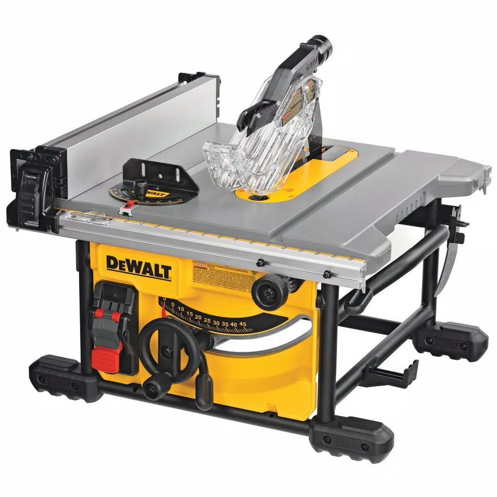 DEWALT 15 Amp 8-1/4 in. Compact Corded Jobsite Table Saw with Heavy-Duty Rolling Stand