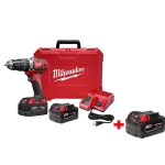 Milwaukee M18 Compact 1/2 in. Cordless Hammer Drill Driver Kit with 4 Ah Battery & Charger thumbnail 1