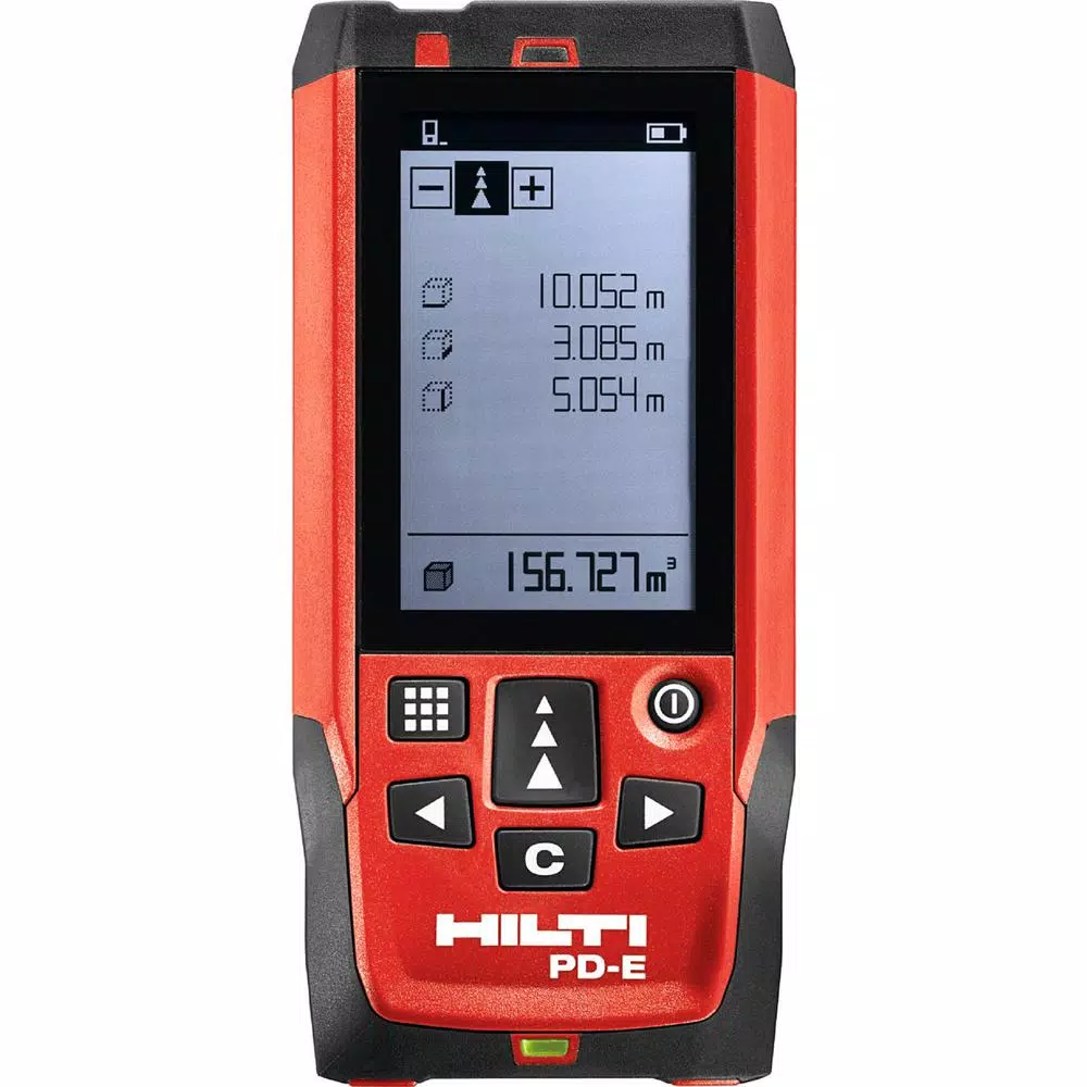 Hilti PD-E Laser Range Meter, 656 ft. Measuring Tool with E-Paper Display