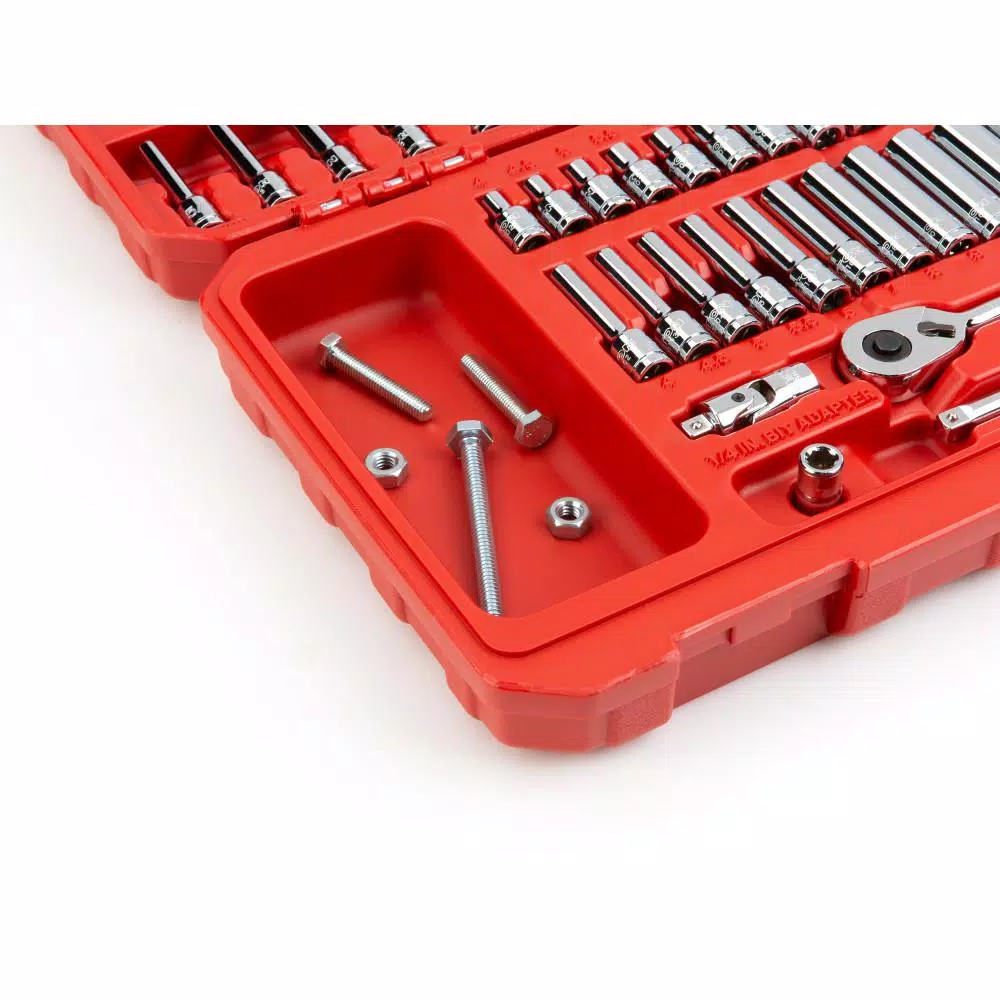 TEKTON 55-Piece 1/4 in. Drive 12-Point Socket and Ratchet Set