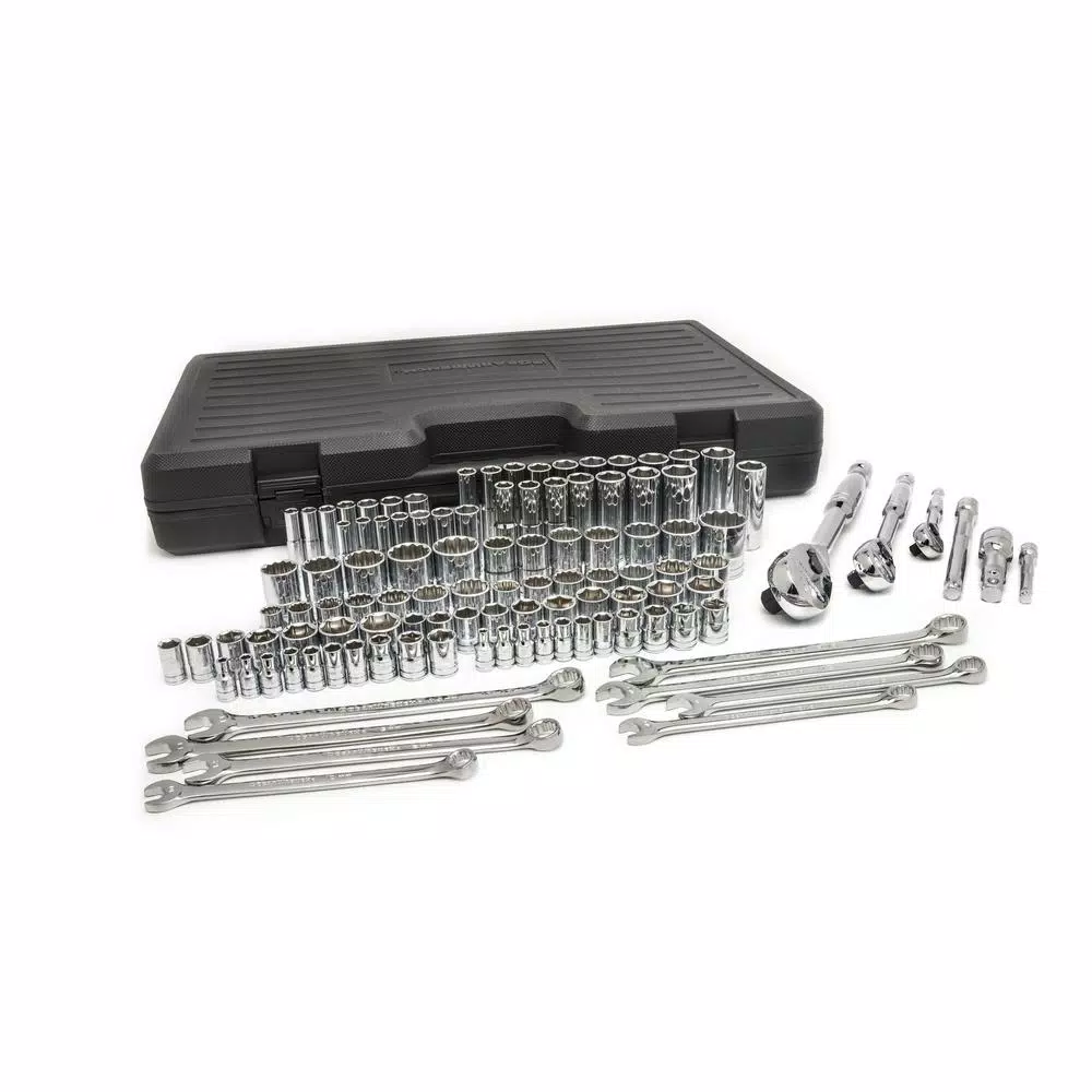 GEARWRENCH 110-Piece SAE and Metric Mechanics Tool Set with 1/4, 3/8, and 1/2 in. Drive Sockets and Ratchets