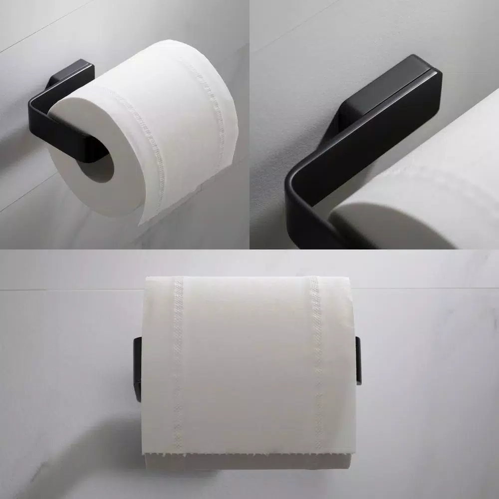KRAUS Stelios Matte Black Solid Brass Toilet Paper Holder