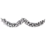 Nearly Natural 9 ft. Flocked Artificial Christmas Evergreen Garland, Unlit thumbnail 1