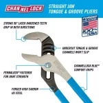 CHANNELLOCK 12 in. Straight Jaw Tongue and Groove Pliers thumbnail 6