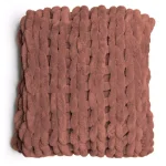 DONNA SHARP Rust Chenille Chunky Knit Throw Blanket, 40 x 50 in, Modern Solid Pattern thumbnail 2