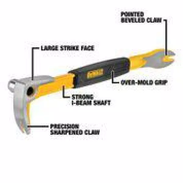 DEWALT 12 in. Precision Claw Bar Pry Bar with I-Beam Design