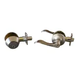 Design House 727966 Satin Nickel Entry Door Lever and Single Cylinder Deadbolt Combo thumbnail 1