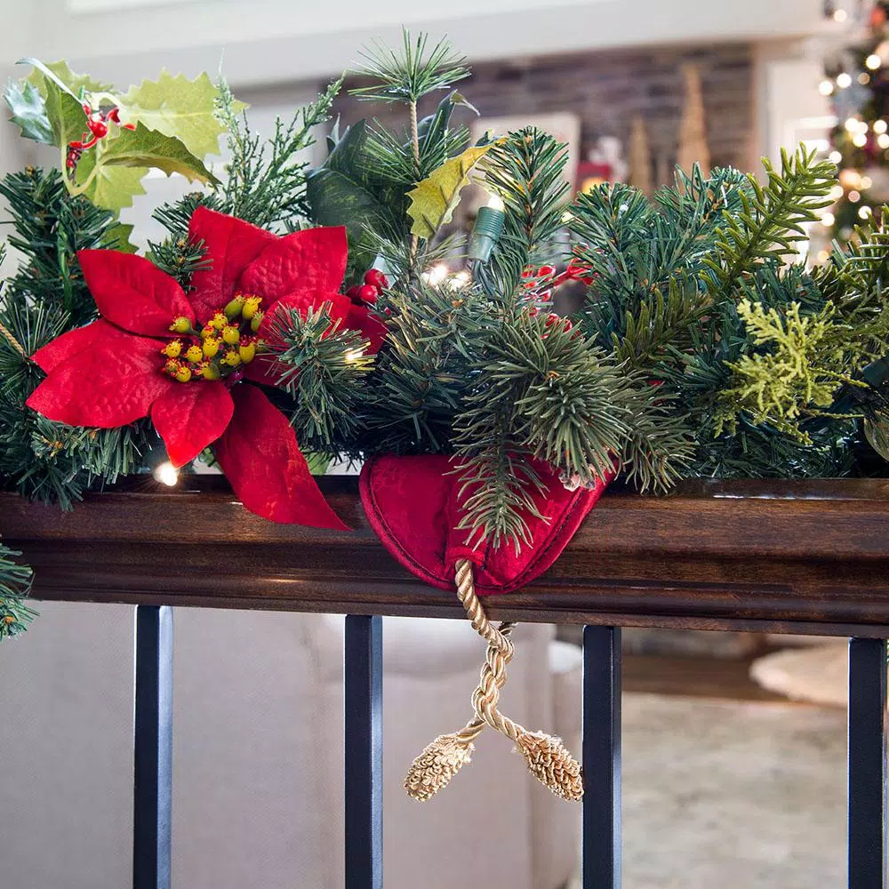 Village Lighting Company Red Snowflake Pattern Banister Garland Ties - Pack of 3