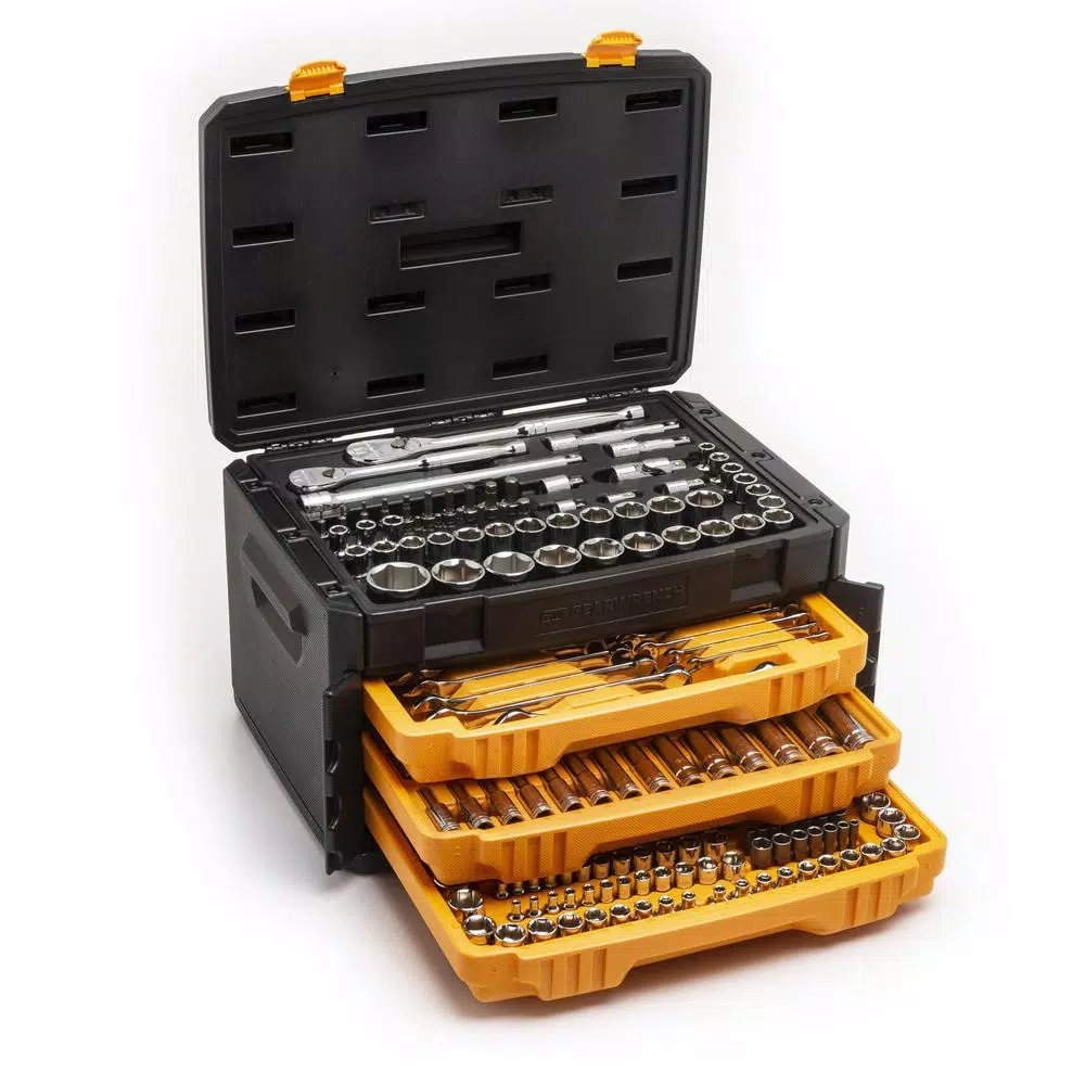 GearWrench 243-Piece 6-Point Mechanics Tool Set with 3-Drawer Storage Box