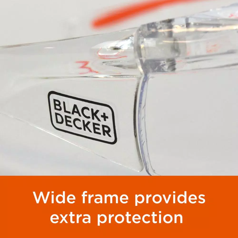 BLACK+DECKER BD250 High Performance Lightweight Safety Eyewear with Clear Lens