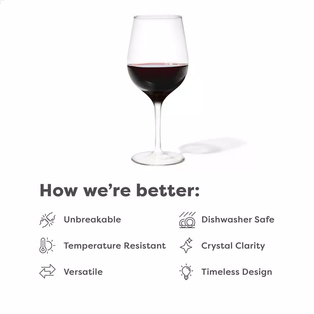 TOSSWARE Reserve Unbreakable 16 oz. Tritan Wine Glasses, Set of 24