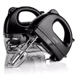 Ovente HM161 5-Speed Electric Hand Mixer, 150W, with Stainless Steel Chrome Beaters and Snap-On Storage Case, Black thumbnail 1