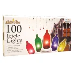 Unbranded Brite Star 100-Light Multi-Color Icicle Lights, 2-Pack, White Wire thumbnail 2