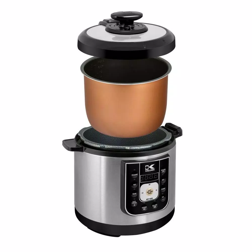 Kalorik Perfect Sear 6.25 Qt. Electric Pressure Cooker, Slow Cooker & Steamer - Black Stainless Steel