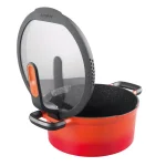 BergHOFF GEM Stay Cool 3 qt. Cast Aluminum Nonstick Casserole Dish with Glass Lid, Orange thumbnail 4
