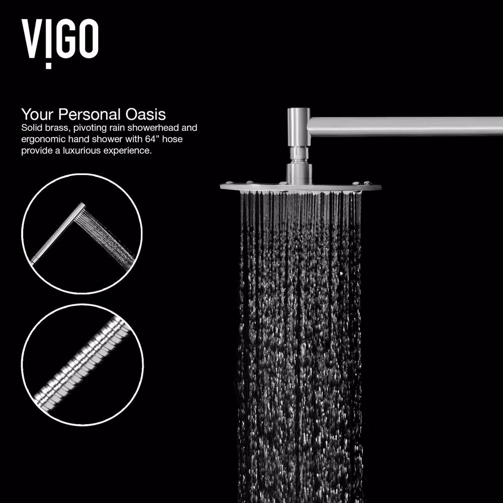 VIGO Dilana 66.875 in. Stainless Steel 6-Jet High Pressure Shower Panel System with Handheld Dual Shower