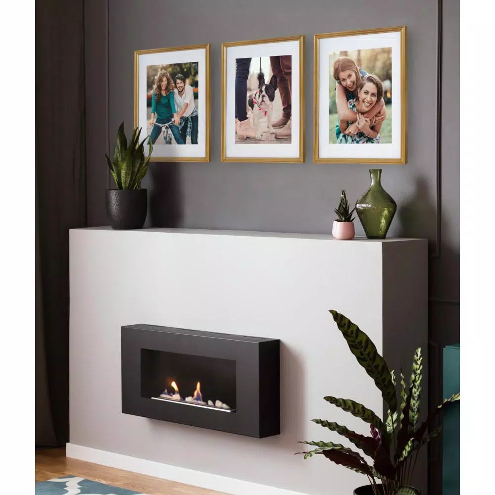 Kate and Laurel Adlynn Gold Picture Frame Set, 3-Piece Gallery Wall Collection, Fits 11x14 in. or 14x18 in.
