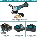 Makita 18V LXT Brushless 5 in. Cordless Angle Grinder Kit with 5.0Ah Battery & Charger thumbnail 2