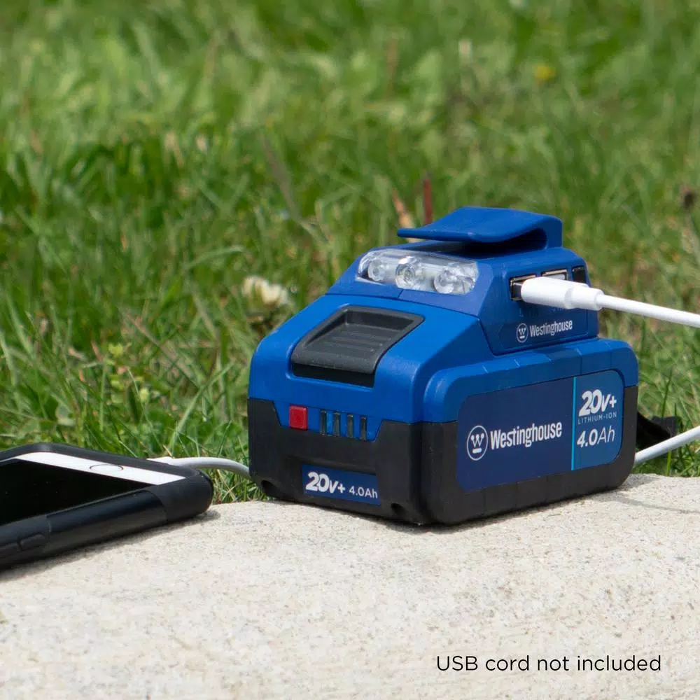 Westinghouse 20V+ Cordless USB Power Source Adapter Kit with 4.0 Ah Battery and Charger