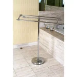 Kingston Brass Pedestal Round Plate Floor Standing Towel Rack - Polished Chrome thumbnail 7