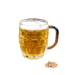 LavoHome 16 oz Clear Dimple Stein Beer Glass Mugs with Large Handle, Set of 6 thumbnail 2