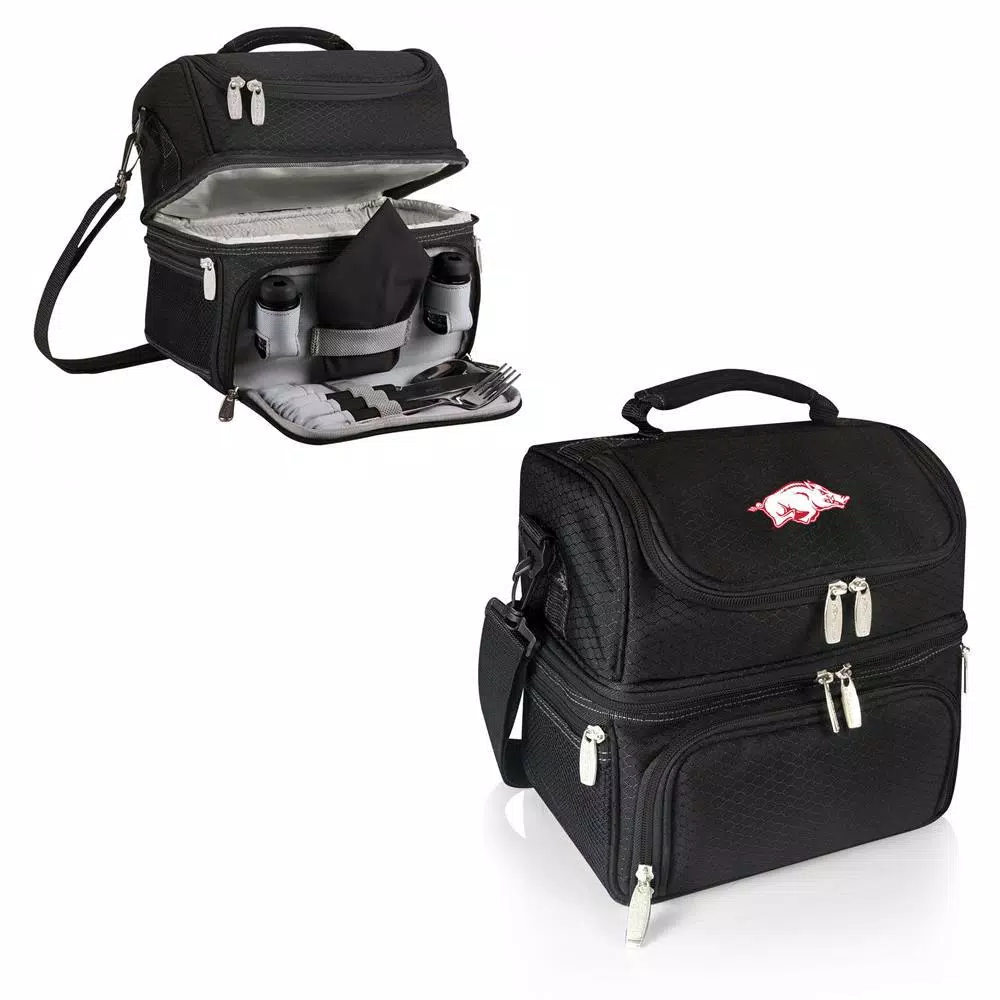 ONIVA Pranzo Black Arkansas Razorbacks Insulated Lunch Bag with Utensil Set