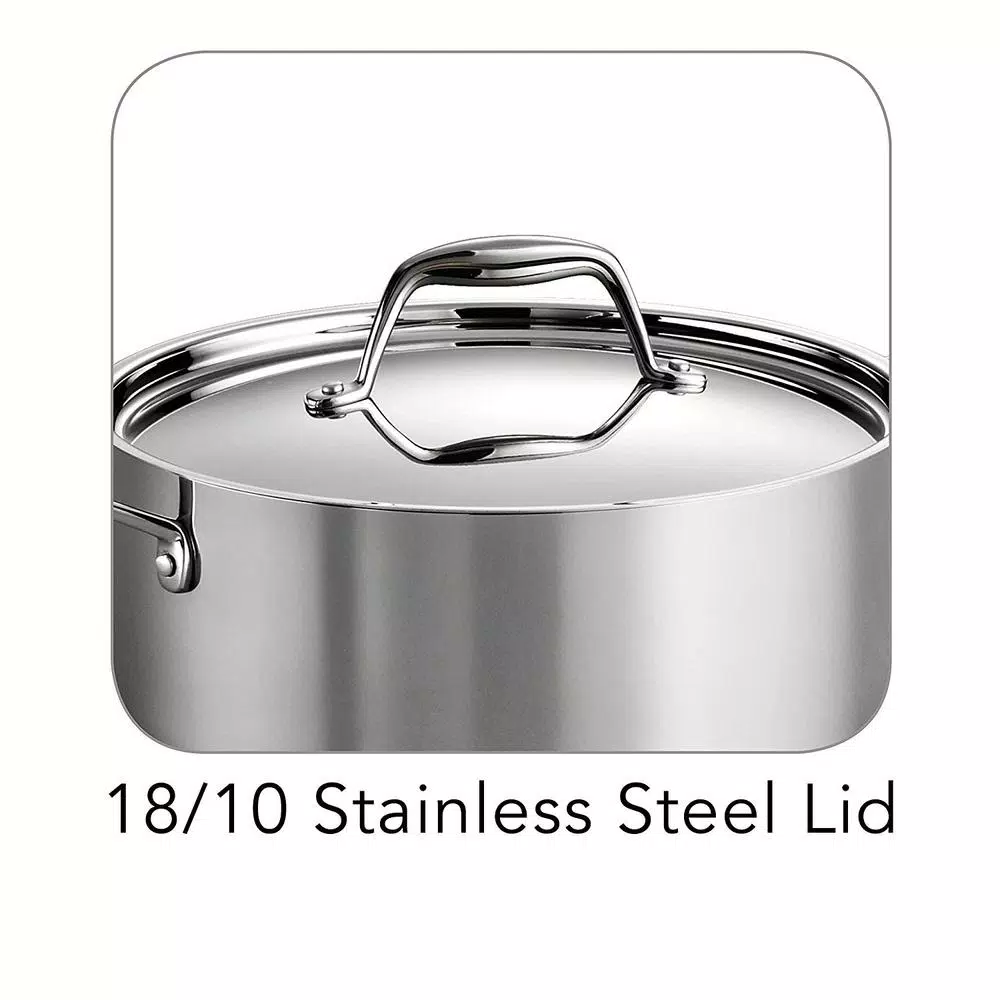 Tramontina Gourmet 5 Qt. Tri-Ply Clad Stainless Steel Round Dutch Oven with Lid