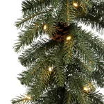 Glitzhome 9 ft. Pre-Lit Artificial Pine Garland with Pine Cones and Warm White LED Lights thumbnail 3