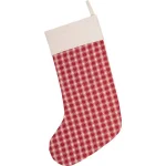 VHC Brands 20 in. Red Plaid Cotton Christmas Stocking - Farmhouse Holiday Decor thumbnail 2