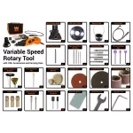 WEN 1.4 Amp High-Powered Variable Speed Rotary Tool Kit with 100+ Accessories and Flex Shaft thumbnail 3