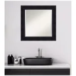Amanti Art 25 in. Square Beveled Edge Wood Framed Bathroom Vanity Mirror, Dark Brown Mahogany thumbnail 7