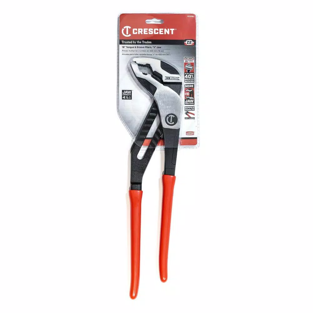 Crescent Z2 K9 V-Jaw Tongue and Groove Pliers, 16.5 in.