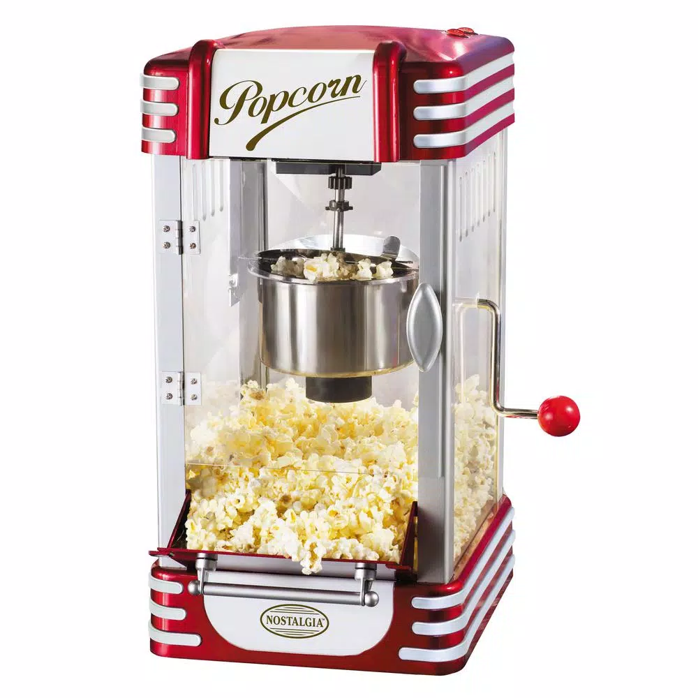 Unbranded Retro Red 2.5 oz. Kettle Popcorn Maker, Countertop Movie Theater Style Popper