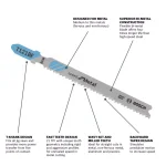 Bosch 3-Pack 12 TPI Bi-Metal T-Shank Jig Saw Blades for Medium-Thin Metal Cutting thumbnail 2
