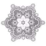 Heritage Lace Snowflake 47 in. White Floral Polyester Round Table Topper thumbnail 1