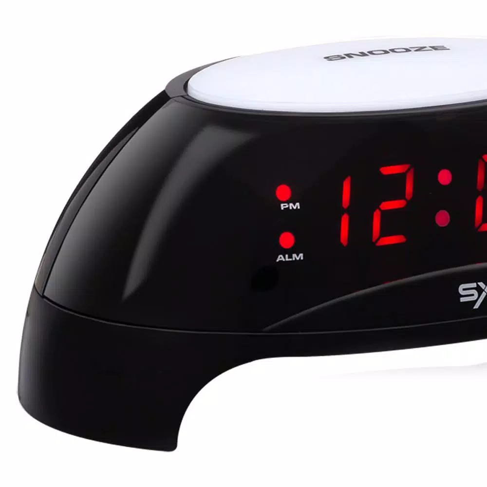 SXE Sunrise Simulator Night Light Alarm Clock with USB Charging Port and LED Display
