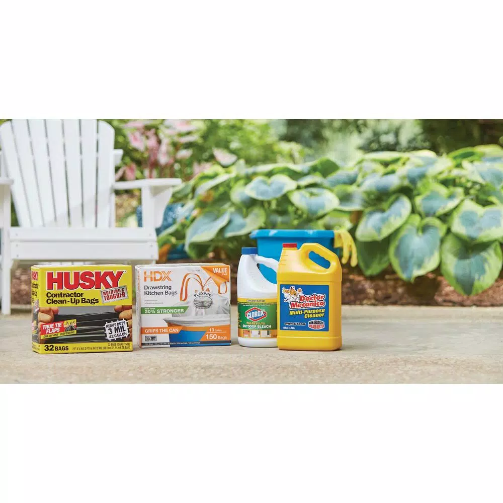 HUSKY 42 Gal. Heavy Duty Clean-Up Trash Bags, 3 mil Thickness, 32-Count Case