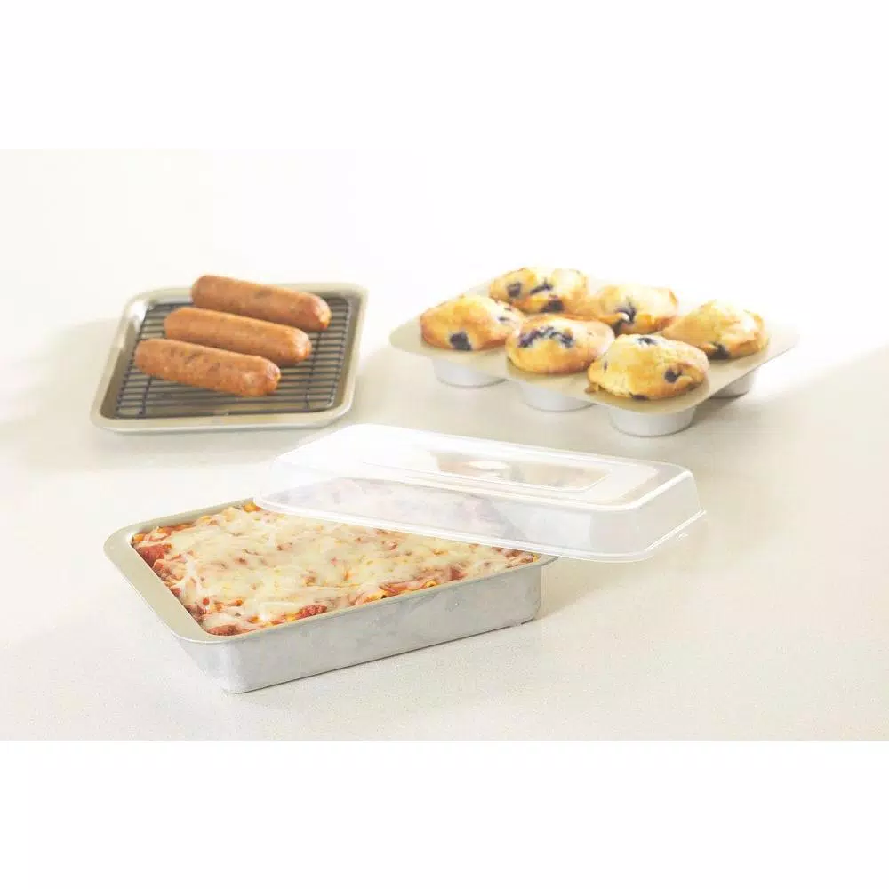 Nordic Ware Nonstick Compact Ovenware 5-Piece Bakeware Set for Toaster Ovens and Small Portions