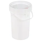 Vestil 6.5 Gallon White HDPE Screw-Top Pail with Lid - UN Certified thumbnail 1