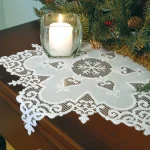 Heritage Lace Snowflake 18 in. White Round Lace Doily Charger, Set of 2 thumbnail 3