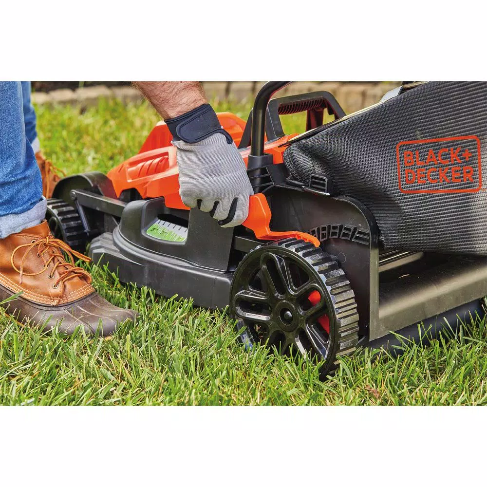 BLACK+DECKER 15 in. 10 Amp Corded Electric Walk Behind Lawn Mower with Pivot Control Handle