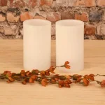 LUMABASE 3 in. Multicolor Remote Control LED Pillar Wax Candles, Set of 2 thumbnail 3