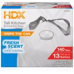 HDX 13 Gallon Scented Kitchen Trash Bags with Drawstring, Odor Control, White (140-Count) thumbnail 1