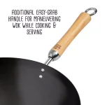 Honey-Can-Do Joyce Chen 14 in. Carbon Steel Non-Stick Wok with Birchwood Handle thumbnail 6