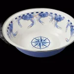 Golden Rabbit Blue Crab 4 Qt. Enamelware Round Serving Bowl thumbnail 3