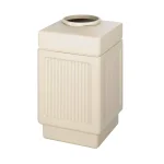 Safco 38 Gal. Pentagon Shape Indoor/Outdoor Polyethylene Waste Receptacle, Tan thumbnail 1