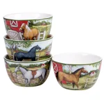 Certified International Clover Farm by Certified International 4-Piece Earthenware Ice Cream Bowl Set, Multicolored, Service for 4 thumbnail 1