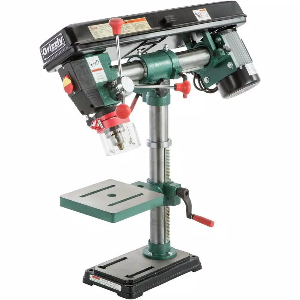 Grizzly Industrial 5-Speed Bench-Top Radial Drill Press with 1/2 in. Chuck and 1/2 HP Motor
